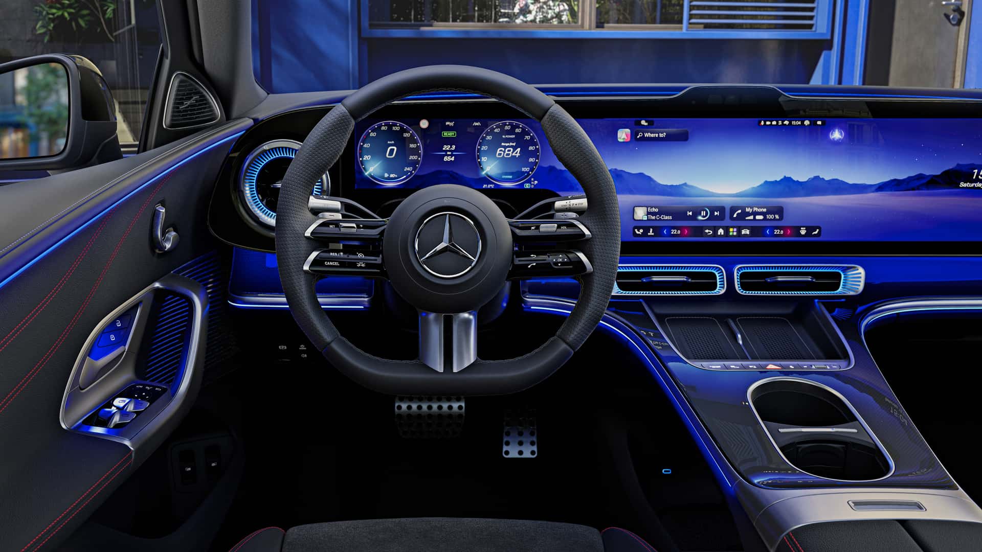 Mercedes Reveals Interior of Electric C-Class with Tech-Focused Design